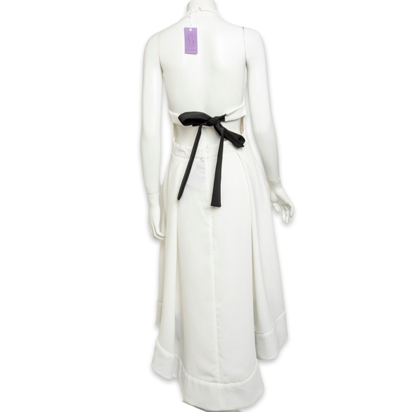 C/MEO Collective Women's White and Black Hi-Lo Dress - Used - Size Medium - Picture 2 of 3